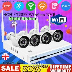 Wireless CCTV 4CH 1080N DVR NVR Record 720P Home Outdoor Security Wifi IP Camera