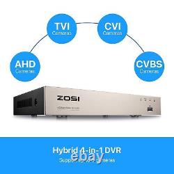 ZOSI 1080P 8CH DVR 3000TVL CCTV Home Security Camera System Motion Alert Outdoor