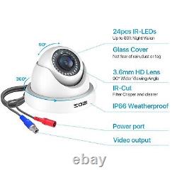 ZOSI 1080P 8CH DVR 8x 2MP CCTV Home Security Dome Camera System 2TB Night Vision