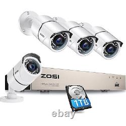 ZOSI 1080P CCTV Home Security Camera System 8CH 5MP Lite DVR 1TB Outdoor