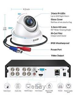 ZOSI 1080P CCTV Security Camera System 8CH DVR with Hard Drive Night Vision H265