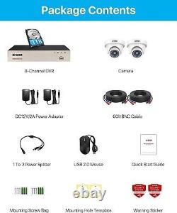 ZOSI 1080P CCTV Security Camera System 8CH DVR with Hard Drive Night Vision H265