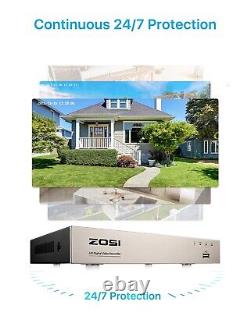 ZOSI 1080P CCTV Security Camera System Home Surveillance H. 265+ DVR Night Vision