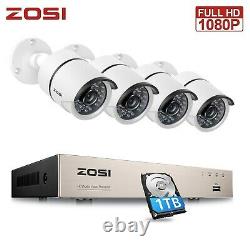 ZOSI 1080P DVR Recorder 3000TVL CCTV Camera IR Outdoor Home Security System +1TB