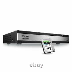 ZOSI 16CH 1080P DVR Video Surveillance Recorder with 2TB Hard Drive 4-in-1