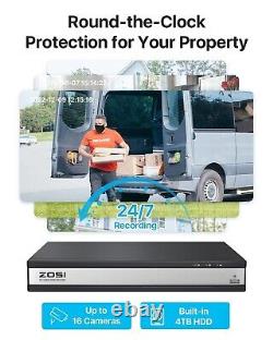 ZOSI 16CH DVR Home Security System Kit HD 1080P CCTV Camera with 4TB Hard Drive
