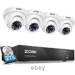 ZOSI 4K 8MP Security Camera System Outdoor DVR with 2TB Hard Drive Night Vision