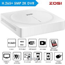 ZOSI 5MP 8 Channel CCTV DVR Recorder for Home Security Camera System With 2T HDD