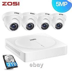 ZOSI 5MP CCTV Camera System Home Security DVR with Hard Drive Night Vision Dome