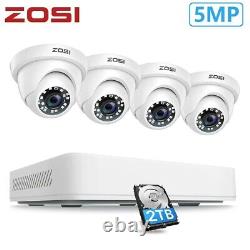 ZOSI 5MP CCTV Security Camera System 2K+ DVR with 2TB Hard Drive IR Night Vision