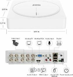 ZOSI 8CH 5MP DVR Digital Video Recorder for CCTV Security Camera System 2TB HDD