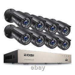 ZOSI 8CH FULL HD 1080P CCTV Camera Home Security System Outdoor H. 265+ DVR 2.0MP