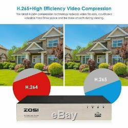 ZOSI 8 CH DVR H. 265+ Recorder 1080p 2T HDMI for Home Security CCTV Camera System