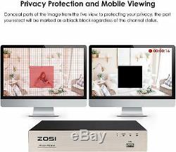 ZOSI 8 CH DVR H. 265+ Recorder 1080p 2T HDMI for Home Security CCTV Camera System