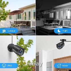 ZOSI CCTV 2 Camera System 1080p with Hard Drive H. 265+ 5MP Lite DVR Outdoor IP66