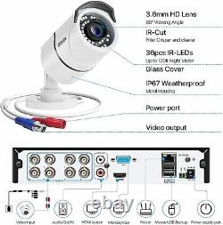ZOSI CCTV 8CH 1080P HD DVR Outdoor 3000TVL Security Camera System Video Recorder