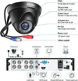 ZOSI CCTV Camera Full HD 1080P 8CH DVR Home Security System Kit with Hard Drive