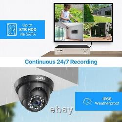 ZOSI CCTV Camera Full HD 1080P 8CH DVR Home Security System Kit with Hard Drive