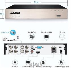 ZOSI CCTV DVR Recorder 8 Channel with Hard Drive 2MP Video Full HD VGA HDMI BNC