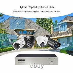 ZOSI CCTV DVR Recorder 8 Channel with Hard Drive 2MP Video Full HD VGA HDMI BNC