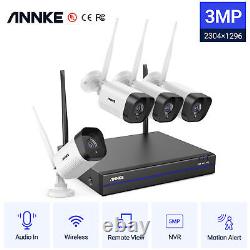 3mp Annke Sans Fil Système De Caméras Vidéosurveillance 8ch 5mp Nvr Audio Kit De Sécurité En Plein Air
