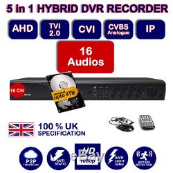 4 8 Enregistreur Cctv 16 Canaux Dvr Jusqu'à 16 Audio Hard D Hybride 4 In 1 Hd P2p Uk