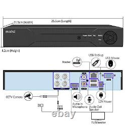 4 Caméra Cctv System 2mp 1080p Hd 4ch Dvr Home Outdoor Security Avec Disque Dur