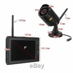 4 Caméras De Vidéosurveillance Numériques Sans Fil Et 7 '' Moniteur LCD Enregistreur Dvr Sécurité À Domicile