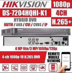 4 Canaux Hikvision Dvr Turbo 5mp Hd Ids-720hqhi Cctv Système De Sécurité Hdtvi