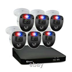 8 Channel 1tb Dvr Recorder Avec 6 X Full Hd Police Style Ligth Enforcer Caméras