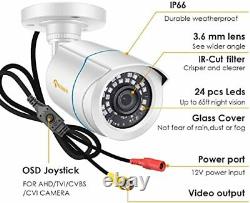 Anlapus 1080p Système De Caméra De Sécurité À Domicile Cctv, 4ch H. 265+ 2mp Dvr Recorder Avec