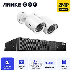Annke 1080p Système Caméra Cctv Vision Nocturne 8ch 5mp Lite Dvr Ai Détection Humaine
