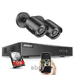 Annke 5in1 4ch 5mp Lite Dvr 2x3000tvl Caméra De Surveillance Extérieure Accueil Kit De Sécurité 1tb