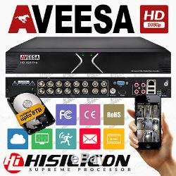 Aveesa Cctv Dvr Enregistreur 16ch Ahd Tvi Haute Définition 1080p Hdmi H. 264+ P2p 960h