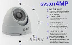 Cctv 4ch 4mp Hd Dvr Enregistrement 1440p Ir-cut Kit De Système De Caméra De Sécurité Domestique 4