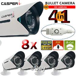 Cctv 8 Canaux Dvr Enregistreur Vidéo System + 8x Bullet Led Kit Caméra Extérieure Ir