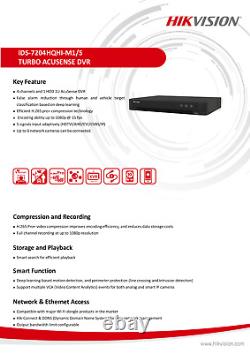 DVR Turbo Hikvision 5MP HD iDS-720HQHI Système de sécurité CCTV à 4/8/16 canaux HDTVI