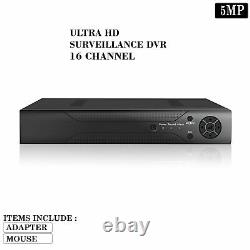 Enregistreur DVR 16CH 5MP CCTV avec caméra de surveillance 1920P, enregistreur DVR, HDMI VGA AHD TVI 4 en 1.