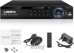 Enregistreur DVR CCTV 4 canaux, DEATTI HD 1080P Lite 5 en 1 DVR hybride pour la maison