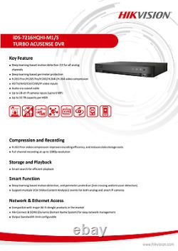 Enregistreur DVR Hikvision CCTV 4, 8, 16 canaux QHD pour système de sécurité à domicile - Kit HDD