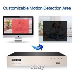Enregistreur DVR ZOSI 8CH 1080P 5MP Lite HD pour système de caméra CCTV HDMI VGA H. 265+