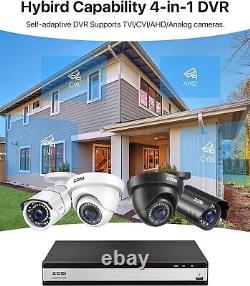Enregistreur DVR de sécurité CCTV 16 canaux ZOSI Full HD 1080P avec détection IA et disque dur de 2 To