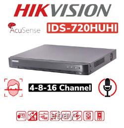 Enregistreur de sécurité CCTV Hikvision 8MP DVR 4K Turbo HDD iDS-720HUHI 4-8-16 canaux