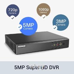 Enregistreur vidéo ANNKE 5MP Lite 8CH DVR de 2 To avec caméra de sécurité CCTV à domicile à distance 24/7