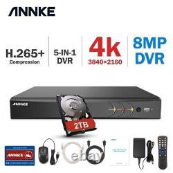 Enregistreur vidéo ANNKE 8CH 5IN1 4K 8MP H. 265+DVR de 2 To pour système de surveillance domestique