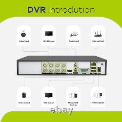 Enregistreur vidéo DVR HDMI SANNCE 8CH 5MP Lite pour système de caméra de sécurité CCTV