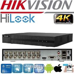 Enregistreur vidéo Hikvision Hilook 4k Cctv Hd Dvr 4/8/16ch 4k 8mp Hdmi intérieur Uk