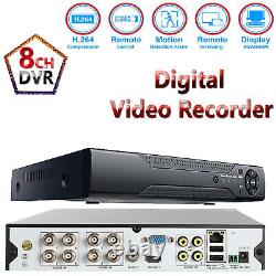 Enregistreur vidéo numérique AHD 1920P 2MP CCTV DVR 4 8 canaux VGA HDMI BNC UK