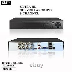 Enregistreur vidéo numérique CCTV DVR Ultra HD AHD 1920P 8 canaux avec VGA HDMI BNC UK