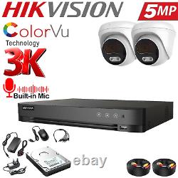 HIKVISION CCTV ColorVu 5MP AUDIO MIC CAMERA SYSTEME DE SECURITE EXTÉRIEUR Vision nocturne